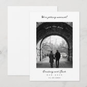 Trouwdatum zwart Save The Date (Voorkant / Achterkant)