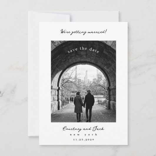 Trouwdatum zwart Save The Date (Voorkant)