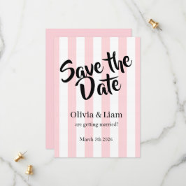 Trouwdatumaankondigingen! Roze Streep Save The Date