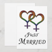 Trouwde Lesbische Pride-ontwerp Feestdagenkaart (Voorkant / Achterkant)