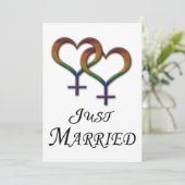 Trouwde Lesbische Pride-ontwerp Feestdagenkaart (Staand voorkant)