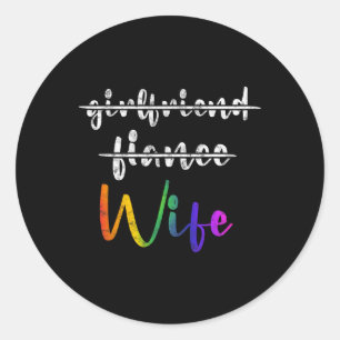 Trouwde LHBT Trouwfeest Lesbische Vrouw T-shirt H Ronde Sticker