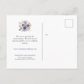 Trouwde Liefde Nieuwe Plan Datum Paarse Bloemen Aankondigingskaart (Achterkant)