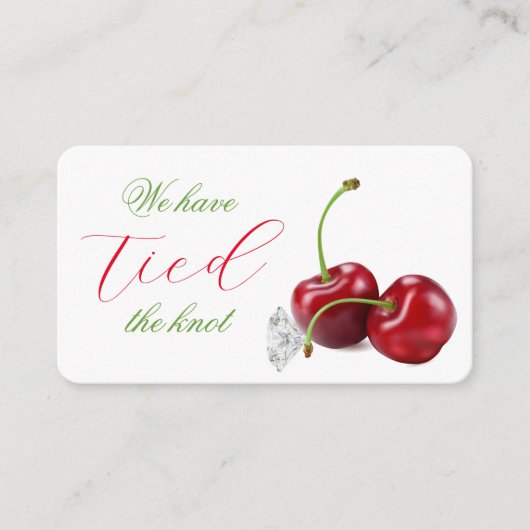 Trouwde met Kers Dank Je Wel Trouwen Informatiekaartje (Voorkant)