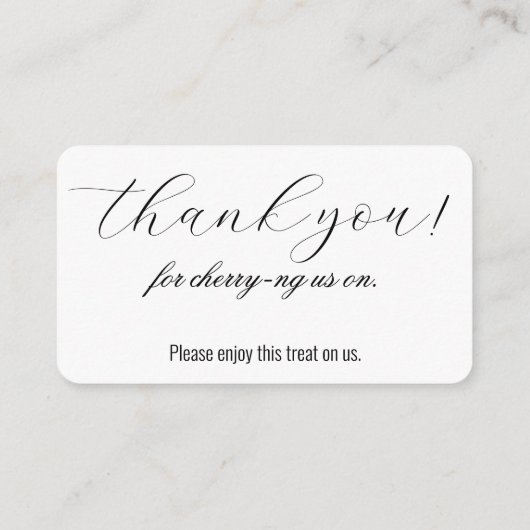 Trouwde met Kers Dank Je Wel Trouwen Informatiekaartje (Achterkant)