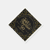 Trouwde net 50ste verjaardag Zwart en Goud Servet (Hoek)