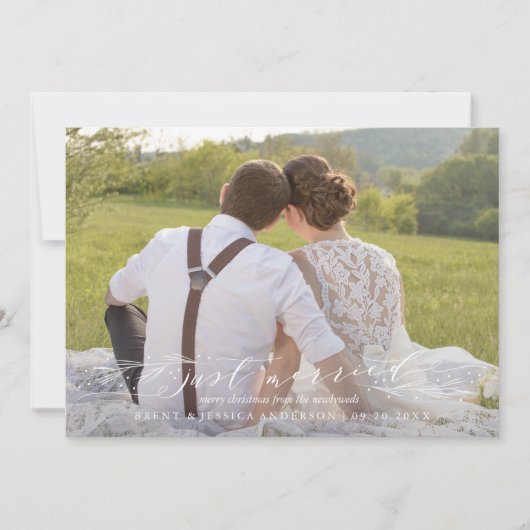 Trouwde Pas getrouwd eerste kerst Kaart (Voorkant)