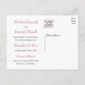 Trouwde Pink Hearts voor altijd samen bruiloft Aankondigingskaart (Achterkant)