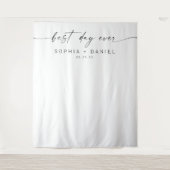 Trouwdecoratie achtergrond 'Beste dag ooit' Wandkleed (Voorkant)