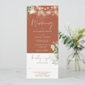 Trouwdecoratie Bloem Licht Terracotta All In One Kaart (Staand voorkant)