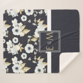 Trouwdecoratie Geschenken met Monogram Nieuwgehuwd Sherpa Deken (Voorkant (horizontaal))