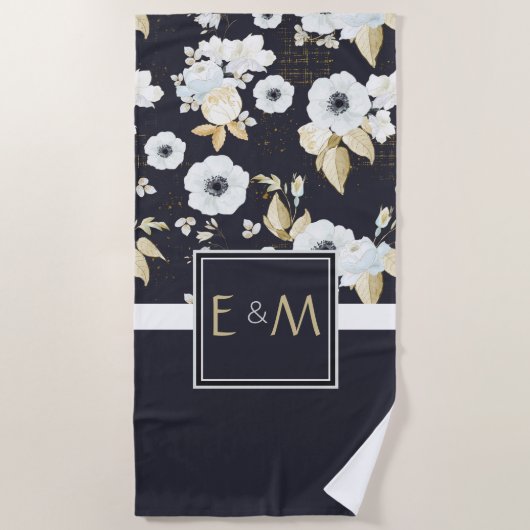 Trouwdecoratie Geschenken met Monogram voor Jongge Strandlaken (Voorkant)