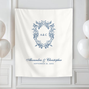 Trouwdecoratie in vintage Regency-stijl met monogr Wandkleed
