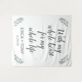Trouwdecoratie 'Met Mijn Hele Hart' Persoonlijk Wandkleed (Voorkant (horizontaal))