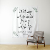 Trouwdecoratie 'Met Mijn Hele Hart' Persoonlijk Wandkleed (In situ)