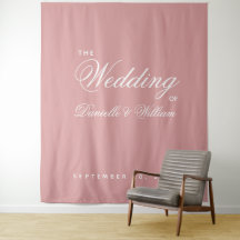 Trouwdecoratie Stof Roze Eenvoudig Elegant Schrift