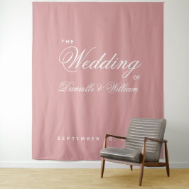 Trouwdecoratie Stof Roze Eenvoudig Elegant Schrift Wandkleed