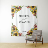 Trouwdecoratie Zonnebloem Burgundy bloem Wandkleed (In situ)