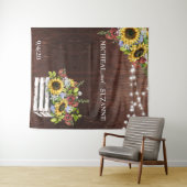 Trouwdecoratie Zonnebloem Metselaarsglas Burgundy Wandkleed (In Situ (horizontaal))