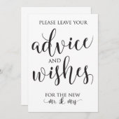 Trouwdecoratiebord met advies en goede wensen kaart (Voorkant / Achterkant)