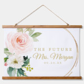 Trouwdecoratiebord 'Toekomstige mevrouw goud' Hangend Wandkleed (Voorkant)