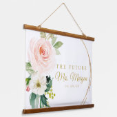 Trouwdecoratiebord 'Toekomstige mevrouw goud' Hangend Wandkleed (Gebogen)