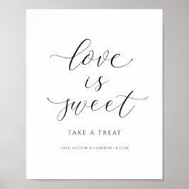 Trouwdessertbord Love is Sweet Snoepbuffet Poster