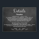 Trouwdetail Insert Kaart | Modern schoolbord<br><div class="desc">Trouwdetail Insert Kaart | Modern zwart krijtbord</div>