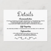 Trouwdetail Insert Kaart | Modern zwart-wit (Achterkant)