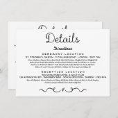 Trouwdetail Insert Kaart | Modern zwart-wit (Voorkant / Achterkant)