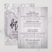 Trouwdetail Kant Zonnebloem Hout & Slingerlichtjes Kaart (Voorkant / Achterkant)