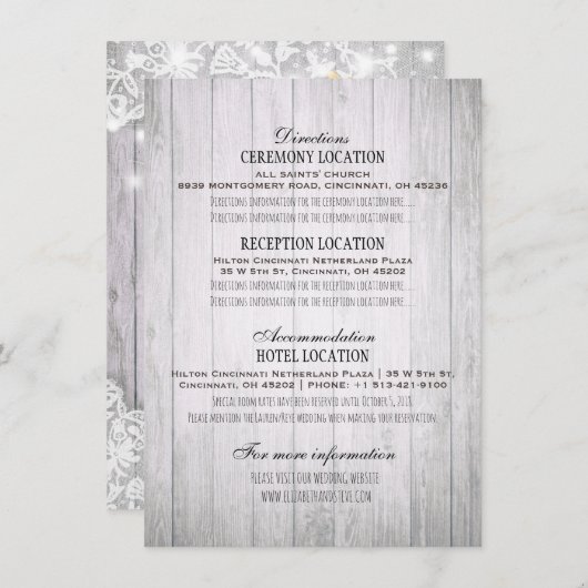 Trouwdetail Kantwerk Zonnebloem Hout & Slingerlich Kaart (Voorkant / Achterkant)