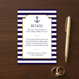 Trouwdetail Navy & Witte Anker met Streep Informatiekaartje