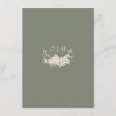 Trouwdetailkaart in saliegroen - Elegante QR-code  Informatiekaartje (Achterkant)