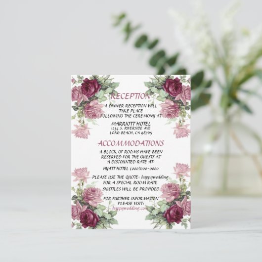 Trouwdetailkaart, informatiekaart kaart (Staand voorkant)