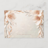 Trouwdetailkaart met bloemendesign in blosroze informatiekaartje (Voorkant)