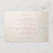 Trouwdetailkaart met bloemendesign in blosroze informatiekaartje (Achterkant)