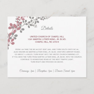Trouwdetails Baby's Breath Stof Roze Insteekkaart Informatiekaartje