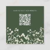 Trouwdetails babysademoeder in sage groen QR-code Informatiekaartje (Achterkant)