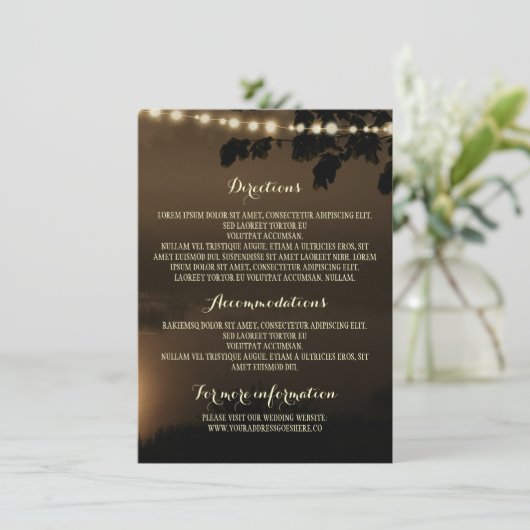 Trouwdetails bij Nachtverlichting en Natuur Informatiekaartje (Staand voorkant)