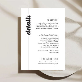 Trouwdetails Bijgevoegde kaart in vetgedrukte typo