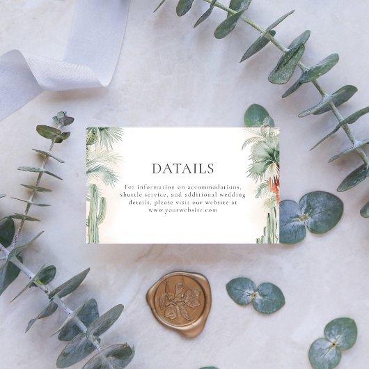 Trouwdetails Blush roze Mexicaanse droom Informatiekaartje