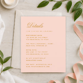 Trouwdetails Budget Roze Bijlagekaart