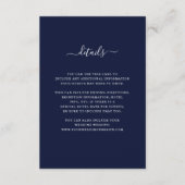 Trouwdetails | Elegant donkerblauw en wit Informatiekaartje (Voorkant)