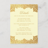 Trouwdetails Elegant Gold Cream Antiek Informatiekaartje (Voorkant)