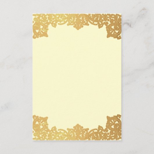 Trouwdetails Elegant Gold Cream Antiek Informatiekaartje (Achterkant)