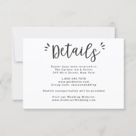 Trouwdetails en Accommodatie Infokaart Kaart