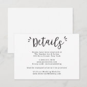 Trouwdetails en Accommodatie Informatiekaart Kaart (Voorkant / Achterkant)