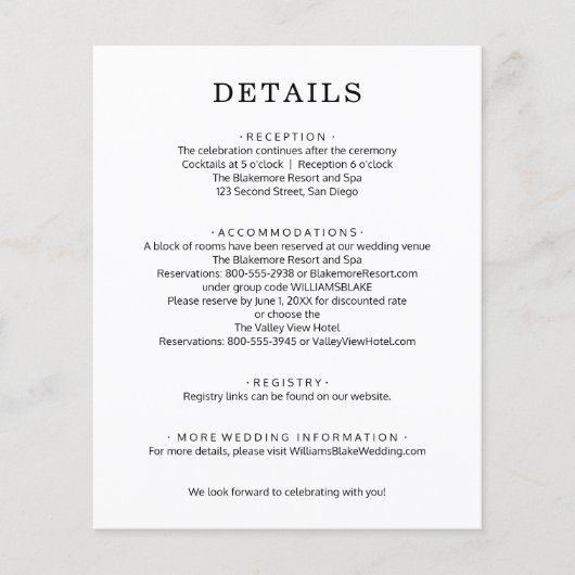 Trouwdetails Enclosure Flyer (Voorkant)