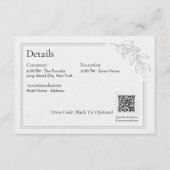 Trouwdetails Enclosure met Saliegroene QR-code Informatiekaartje (Voorkant)